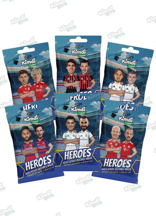بسته کیمدی فوتبال 2026 Heroes- پک 6 تایی ویژه کلکسیونر های نقره ای