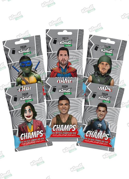 بسته کیمدی فوتبال 2026 Champs- پک 6 تایی ویژه کلکسیونر های نقره ای