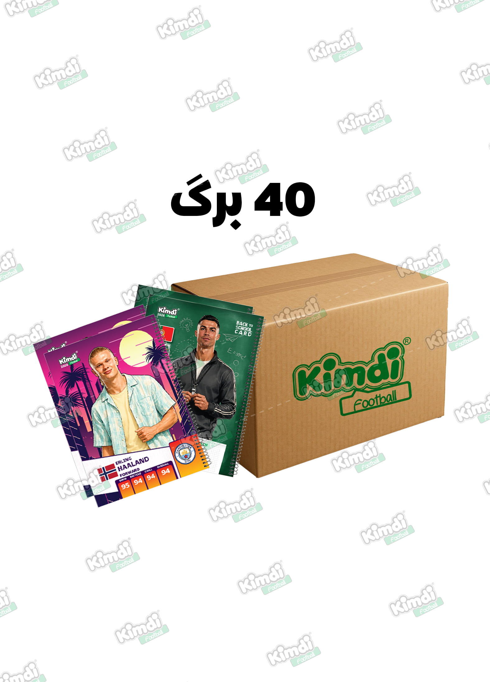 بسته 12 عددی دفتر 40 برگ سیمی خط دار کیمدی فوتبال