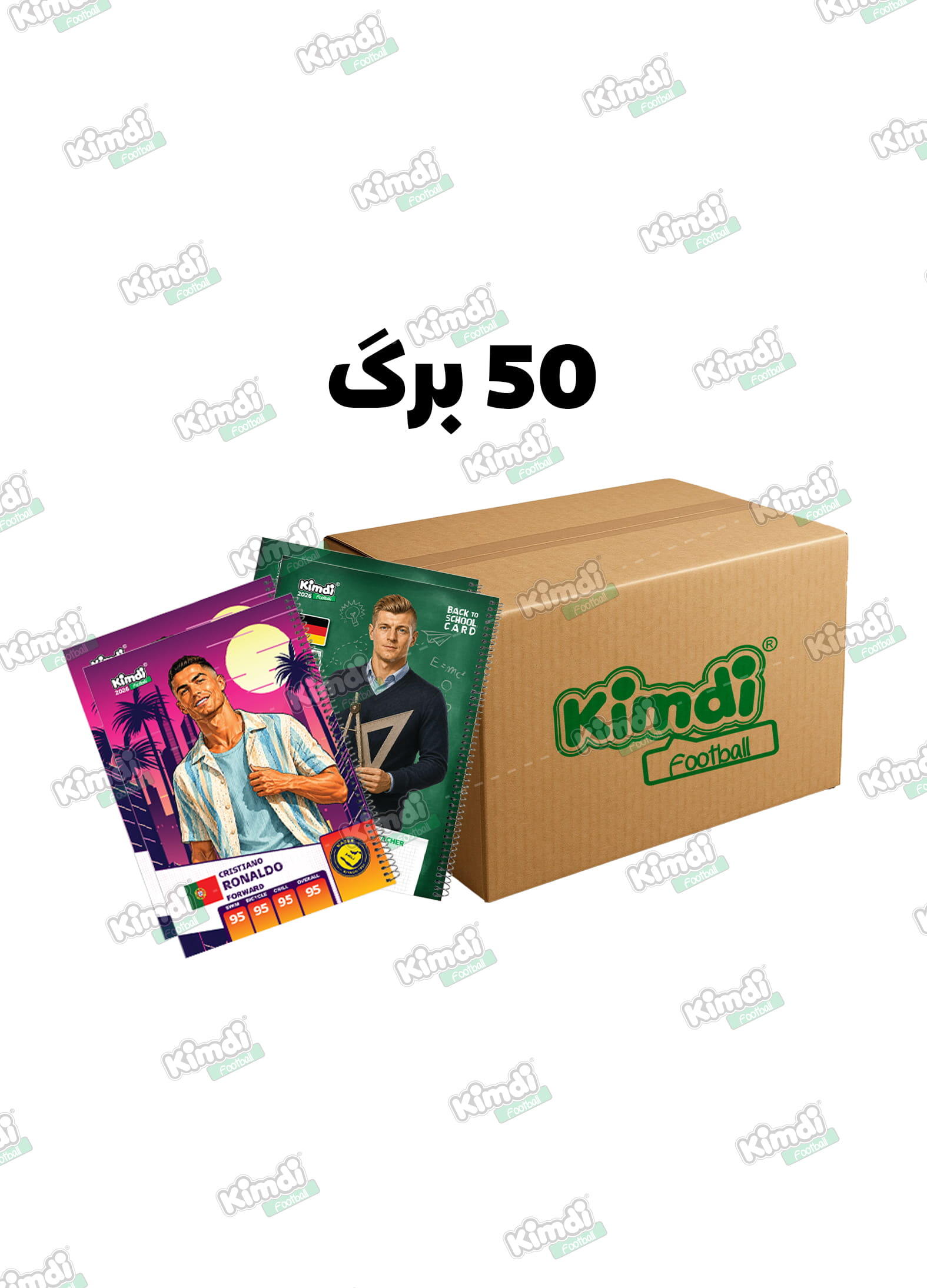 بسته 12 عددی دفتر 50 برگ سیمی نقاشی کیمدی فوتبال