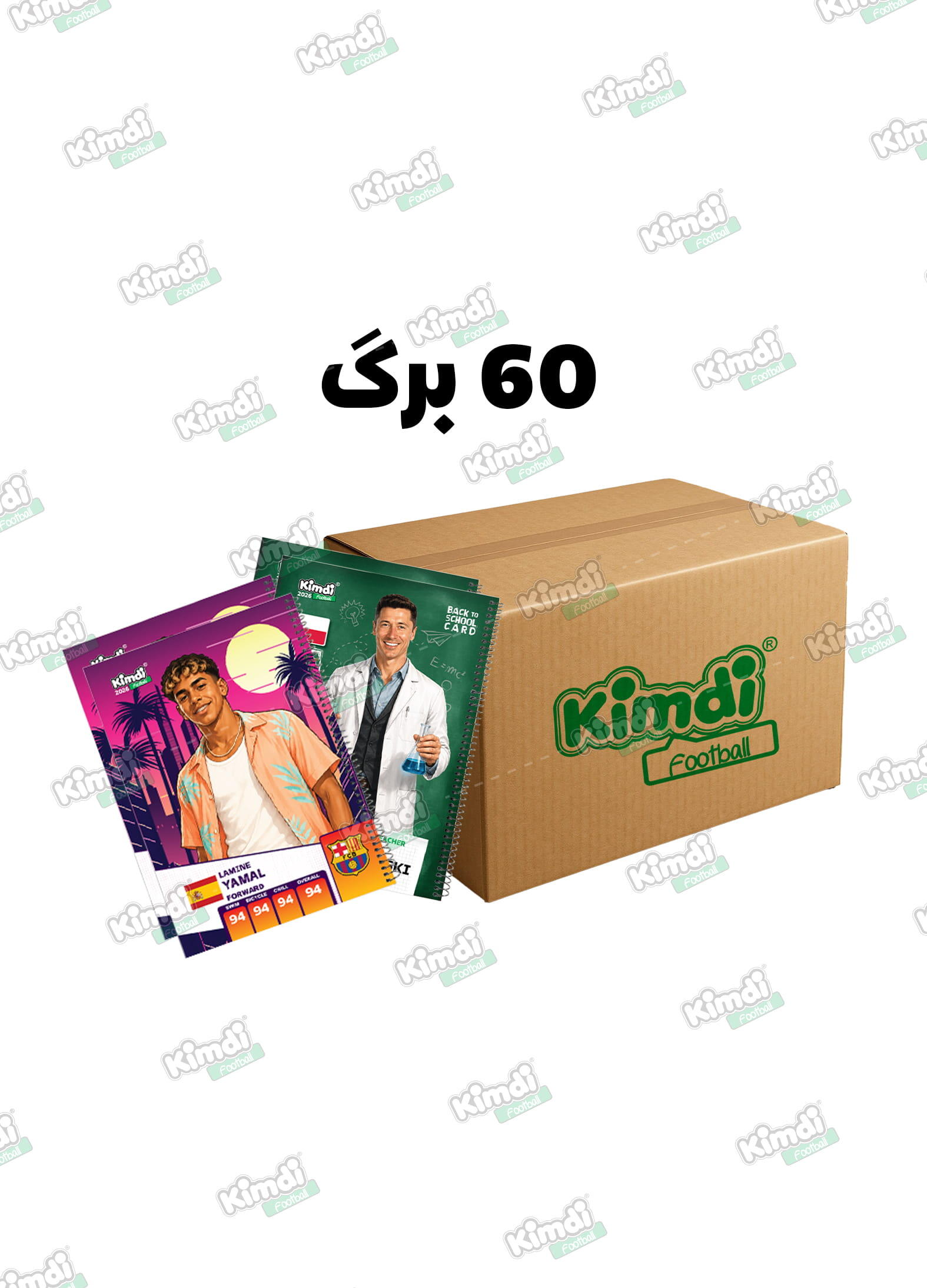 بسته 12 عددی دفتر 60 برگ سیمی خط دار کیمدی فوتبال